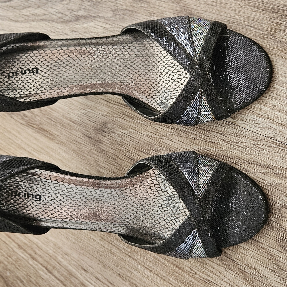 Call It Spring Silver and Black Heels for Formal Occasions